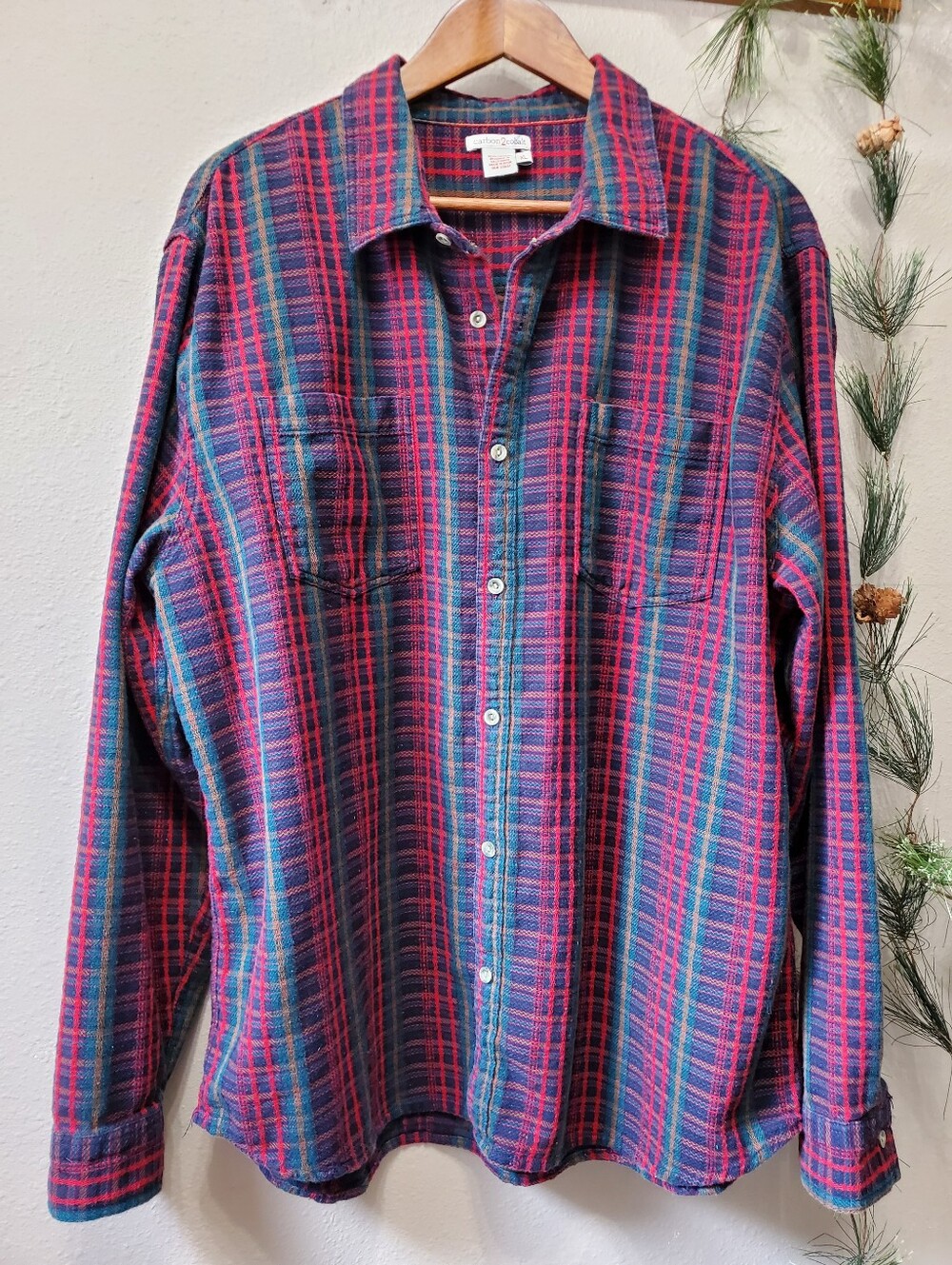 Carbon 2 Cobalt Men's Upper Echelon Plaid Flannel Shacket Shirt Jacket XL - Picture 2 of 13